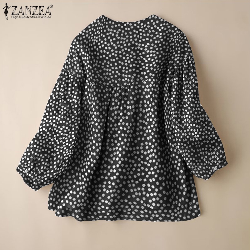 Áo kiểu ZANZEA tay dài cổ tròn in họa tiết hoa thời trang cho nữ