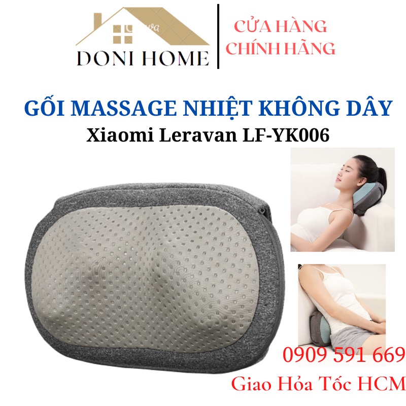 GỐI MASSAGE NHIỆT XIAOMI LERAVAN LF-YK006-SGY | Nhập Khẩu Chính Hãng