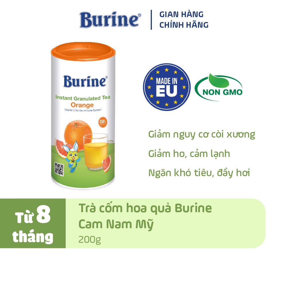 Trà Hoa Quả Hòa Tan BURINE Hương Vị Trái Cây Thơm Ngon, Bổ Sung Vitamin C Cho Bé