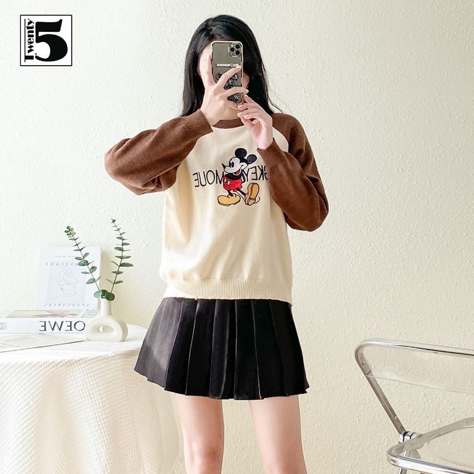 Chân váy tennis xếp ly ngắn chất dạ ép dày dặn có lót quần Twentyfive 4290