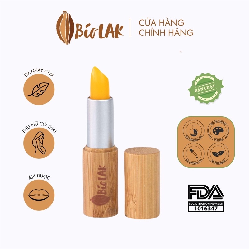 Son dưỡng môi dưỡng môi khô, nứt nẻ, giảm thâm - vân môi, hồng môi tự nhiên Bio LAK nourishing & healing