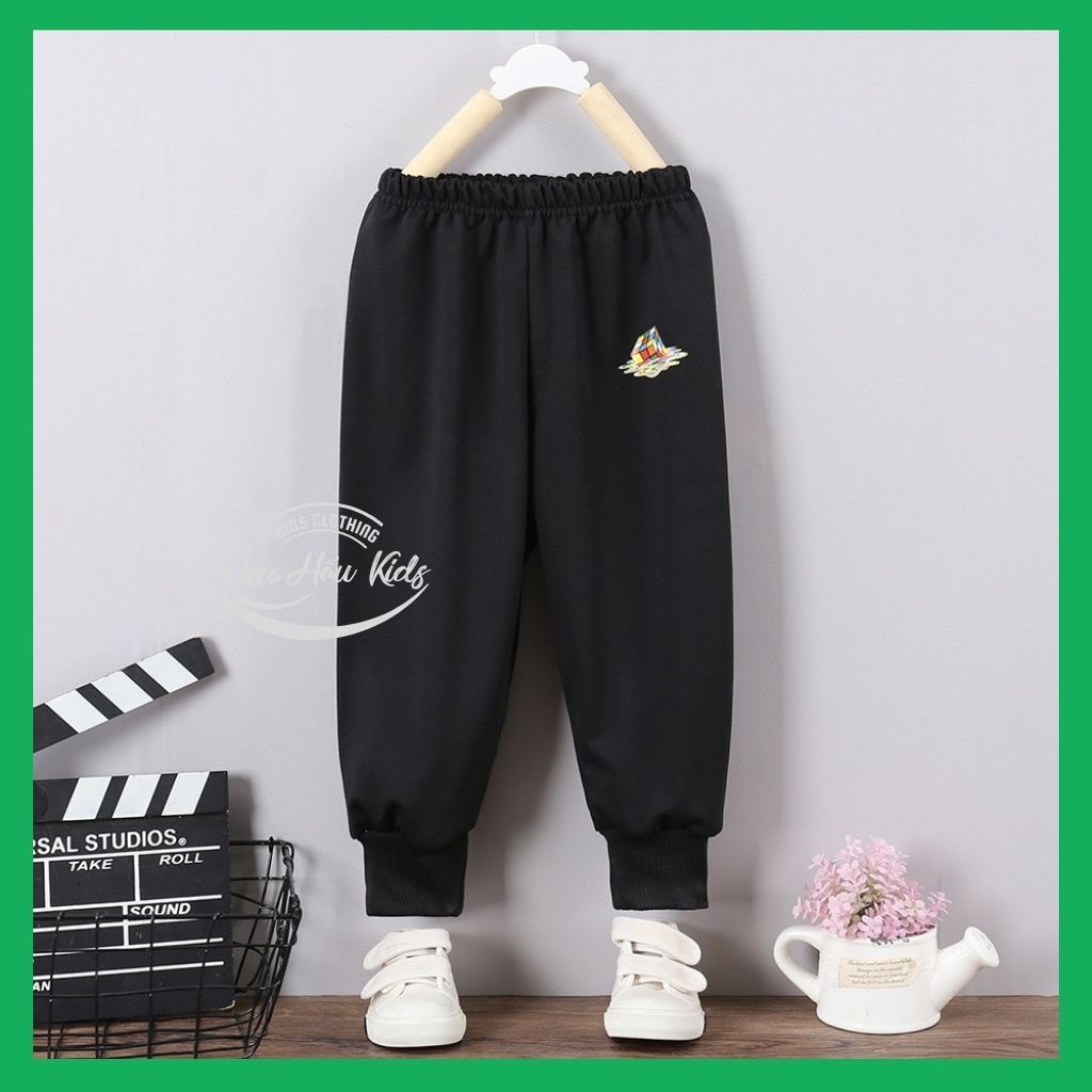 Quần dài thu đông nỉ da cá bo gấu cho bé trai bé gái size 90 - 120.