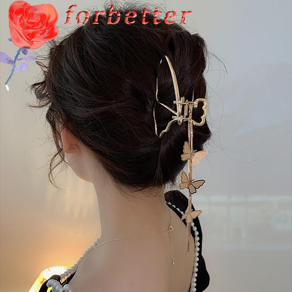 Kẹp tóc hình bướm phối tua rua phong cách vintage thời trang cho nữ