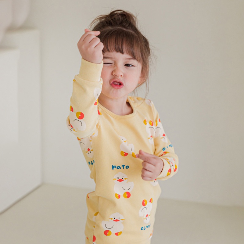 Bộ dài tay trẻ em thun Nỉ Nhung dày ấm mẫu Vịt hãng Cordi-i Hàn Quốc mã AI158, không bai nhão, không xù lông
