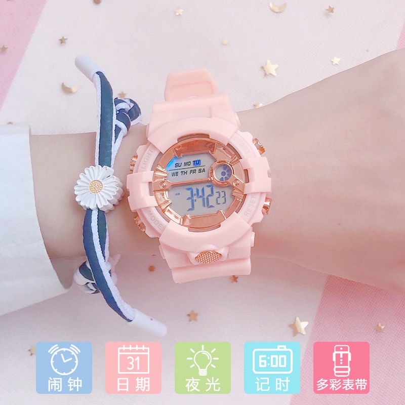Đồng Hồ Điện Tử Dạ Quang Chống Nước Hình Kỳ Lân Phong Cách Preppy Hàn Quốc Cho Học Sinh Trung Học