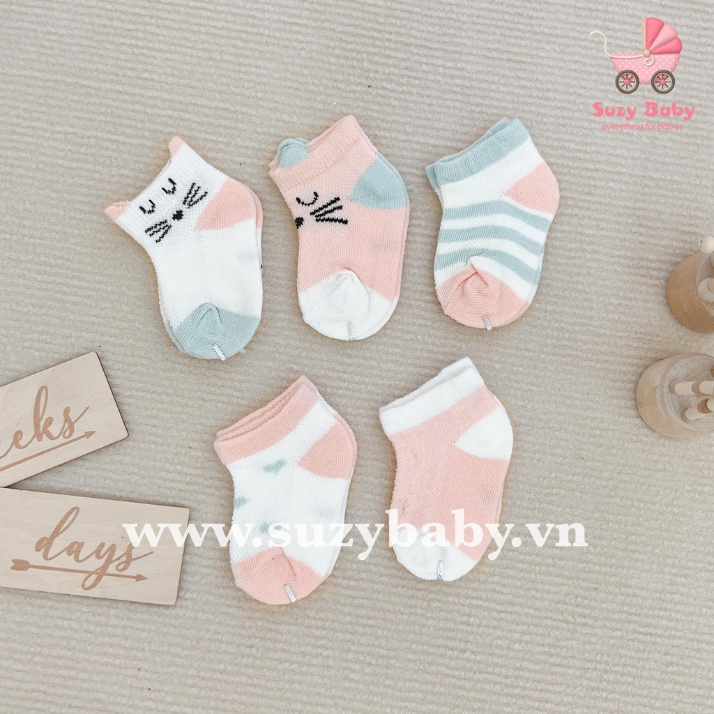 SET 5 TẤT LƯỚI ĐIỀU HOÀ KIDSOCK CHO BÉ