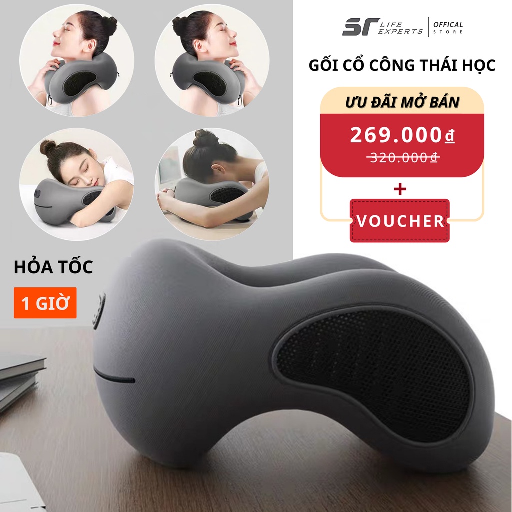 Gối Cổ Văn Phòng Chữ U, Kê Cổ Cao Su Non Công Thái Học Chống Đau Mõi Vai Gáy, Tựa Cổ Đi Máy Bay, Ô Tô, Du Lịch - Sairui