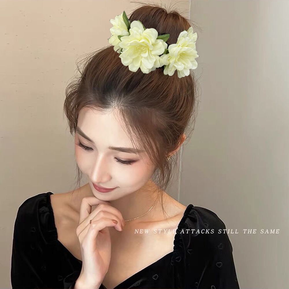 Dây cột tóc HAIMEIKANG gắn hoa giả co giãn phong cách Hàn Quốc cho cô dâu