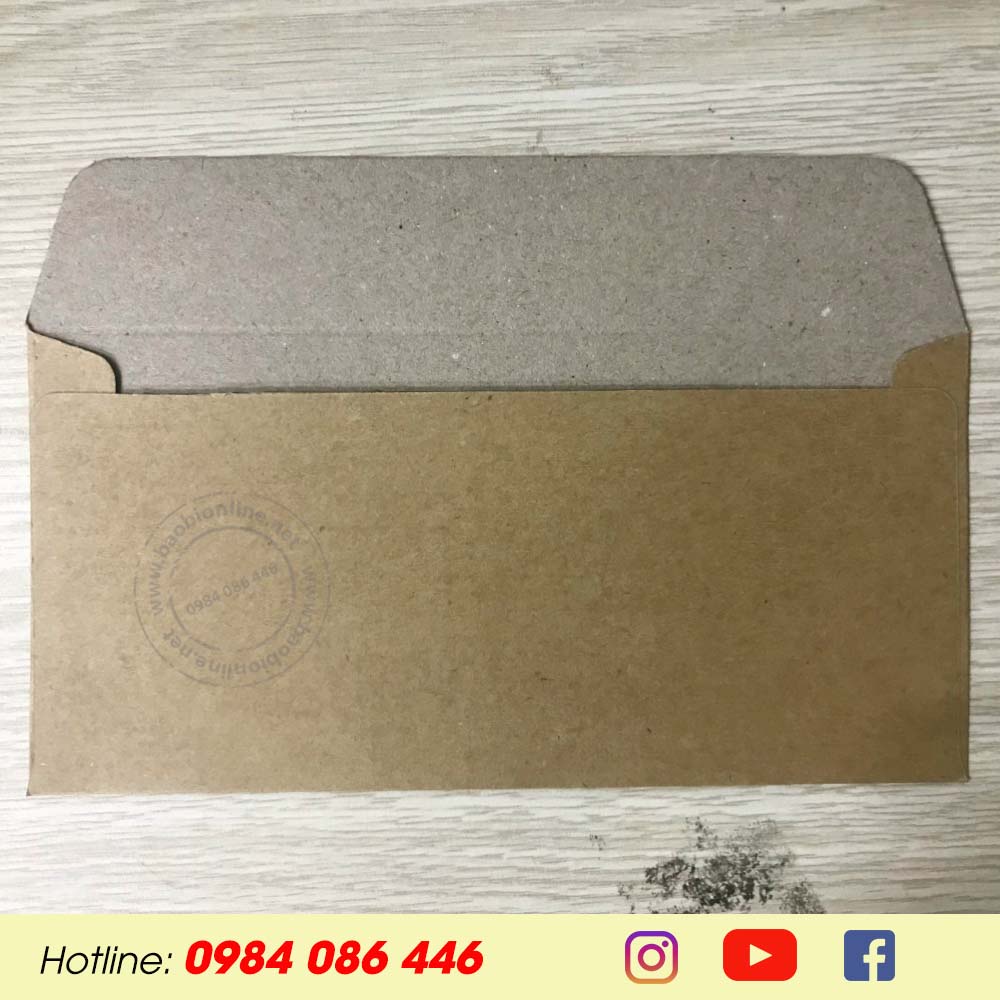 BAO THƯ KRAFT NHẬT KHÔNG IN NẮP NGANG 8 x 16.5 CM - BAOBIONLINE