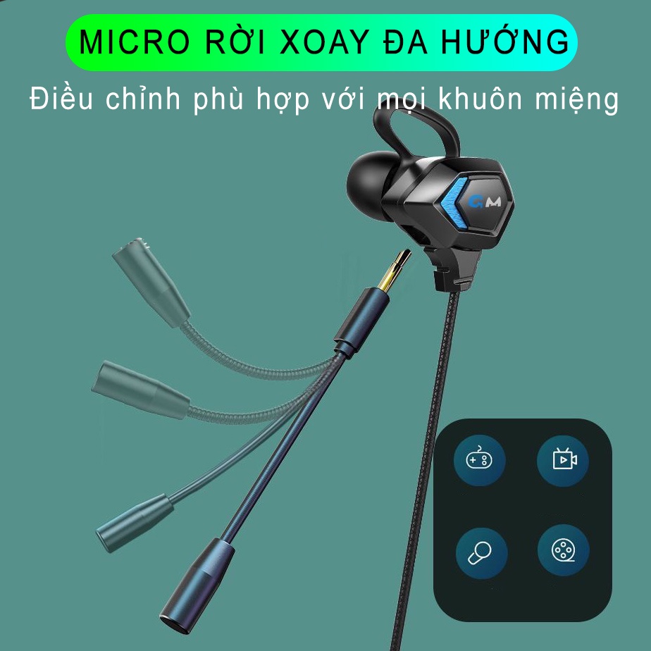 Tai nghe chơi game điện thoại SIDOTECH G28 cho game thủ Esport Pubg / FF / Liên Quân có mic 360 độ chống ồn - Chính Hãng