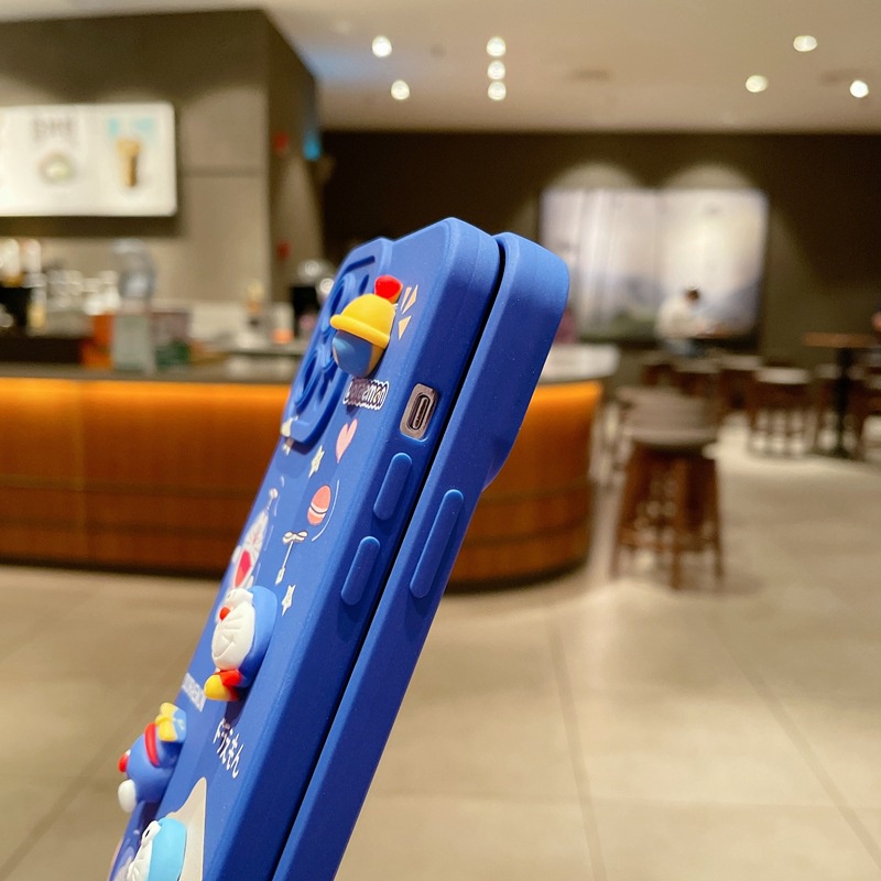 Compatible For Xiaomi Redmi Note 12 Pro+ 11 Pro 12S 11S 10S 10 5G 9S 10 9 8 Pro Redmi 12C 10C A2 A1 9A 9C 9T 10 9 Blue 3D doll Doraemon creative mobile Case