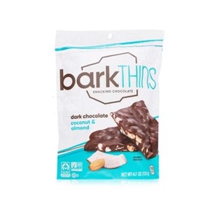 Bánh Snack Socola đắng Giòn hiệu Barkthins hạnh nhân dừa, hạnh nhân muối 133gr