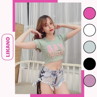 Áo croptop in chữ YES 5 màu LIKANO CRT63