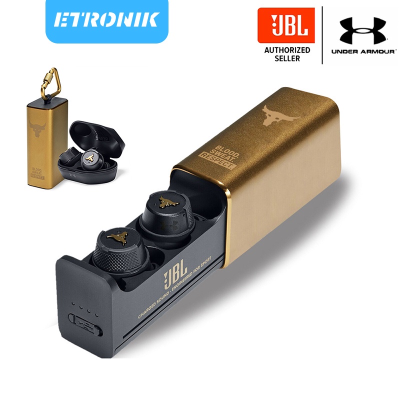 Etronik JBL UA FLASH PROJECT ROCK Ture In-Ear Tai nghe không dây Bluetooth V5.0 Tai nghe thể thao C230 T280 TWS Loa siêu trầm IPX7 Chống thấm nước với Hộp sạc Mic