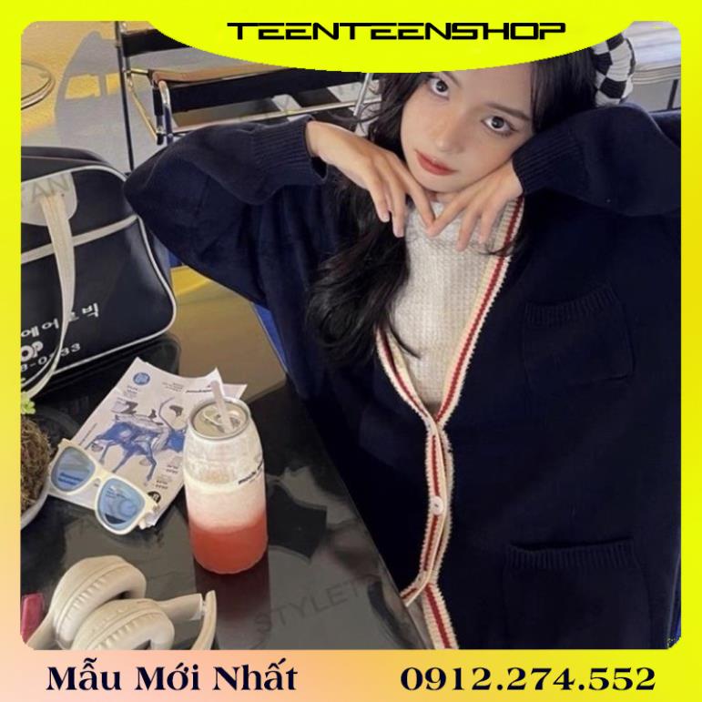 Áo Cardigan nữ hoạ tiết viền chuẩn phong cách ulzzang Hàn Quốcc trẻ trung thanh lịchh