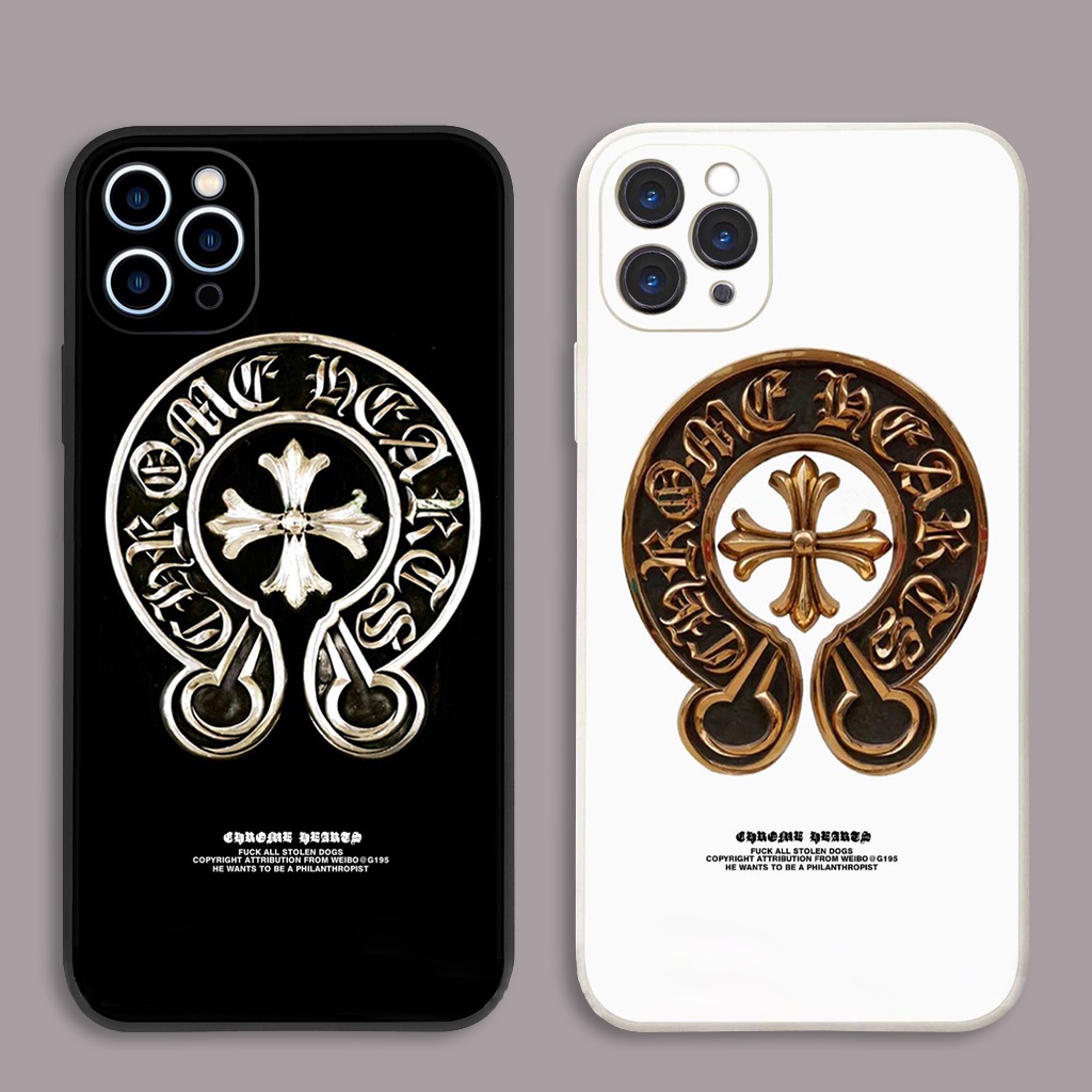Ốp lưng điện thoại iPhone Ch.rome heart cạnh vuông silicon dẻo bảo vệ cam ip 6/6s/7/8/X/XS/XR/11/12/13/14 Pro Plus Max
