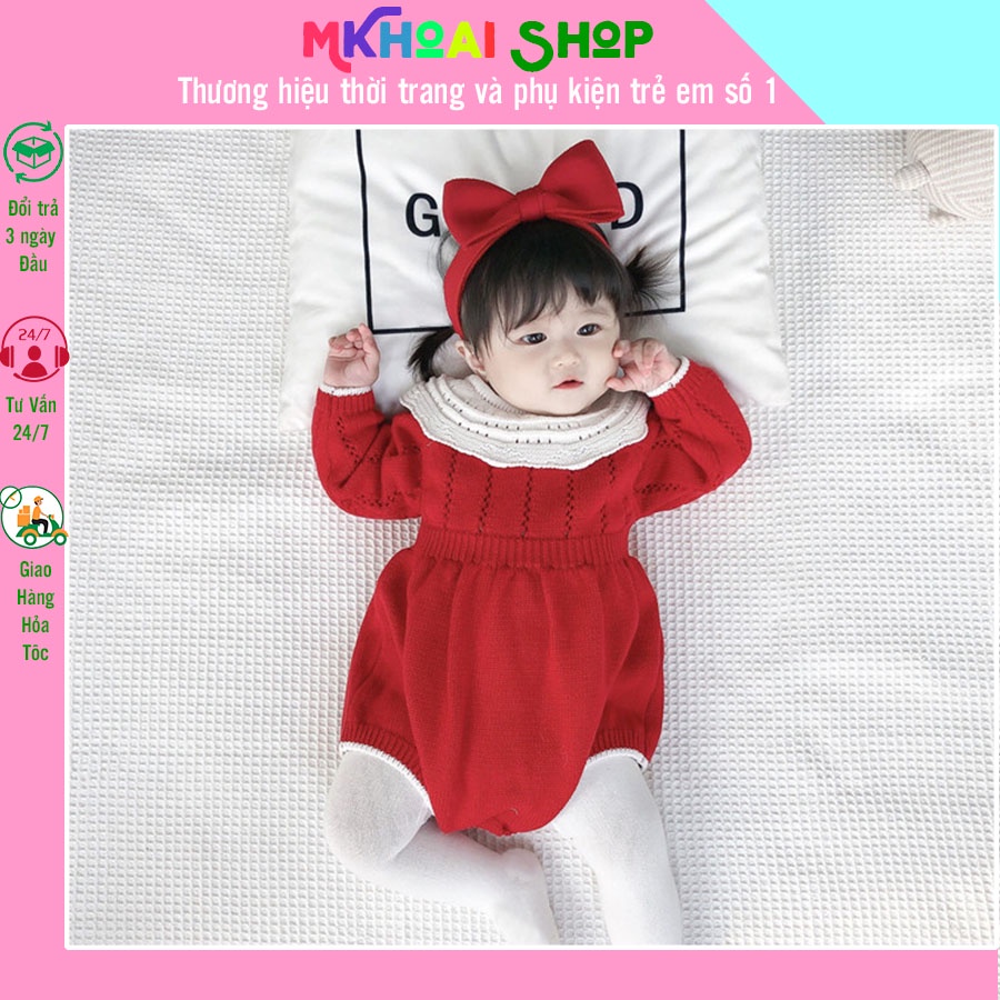( có sẵn) Body len đỏ viền cổ trắng dễ thương