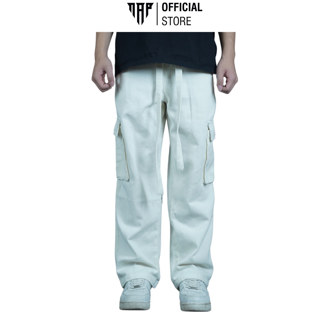 Quần Kaki Hộp Suông Cargo Pants sợi Kaki  cotton định lượng 330gsm Brand NAP