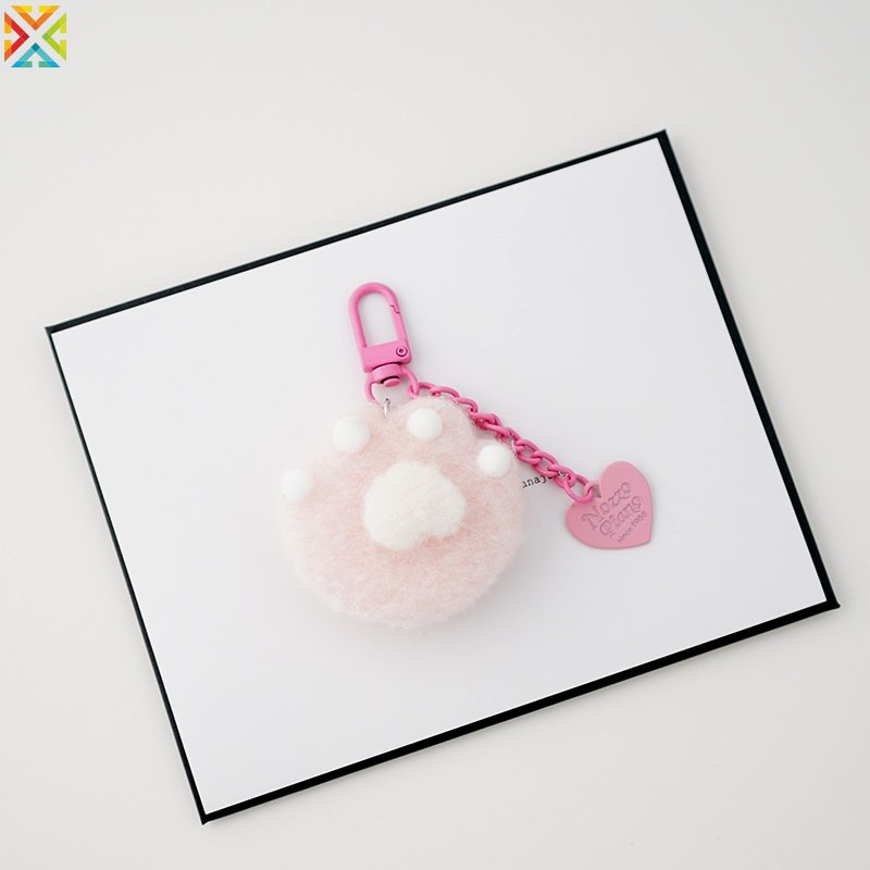 Móc Khóa Hình Chân Mèo Nhiều Màu Dễ Thương