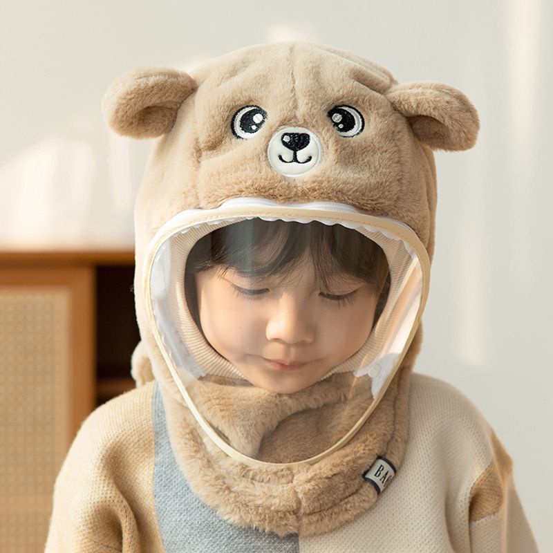 Mũ ấm dễ thương mặt nạ chắn gió trẻ em