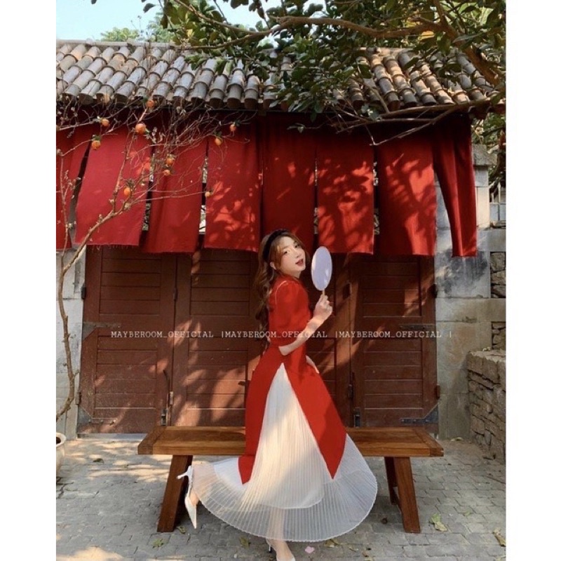 Set áo dài cách tân và váy mặc dịp lễ tết