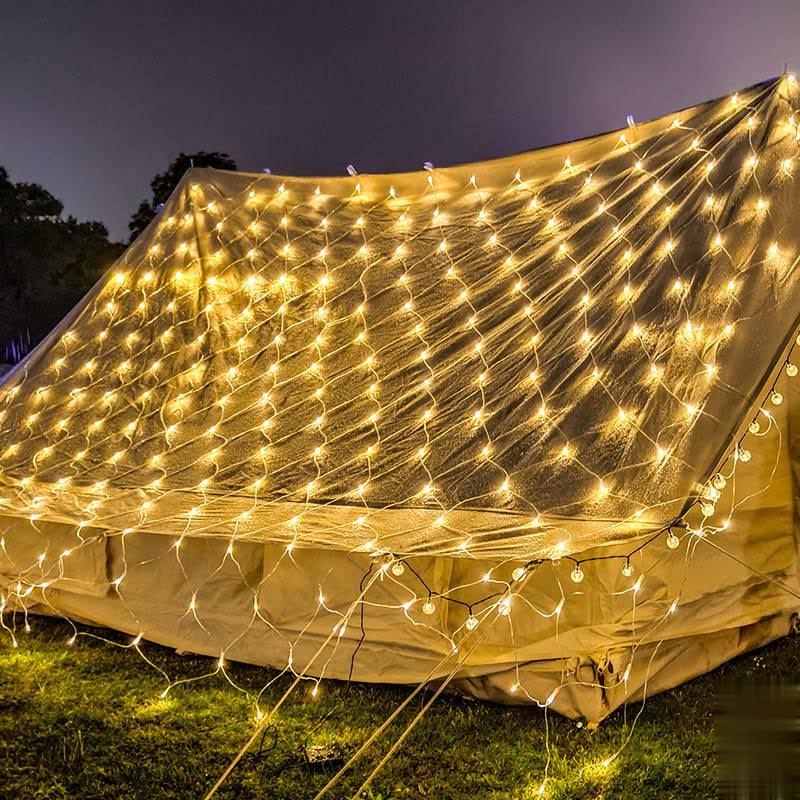 Lưới Đèn LED Chống Nước Trang Trí DECOR Ngoài Trời 2x2m 3x3m  ban công Cho Giánh Sinh, Lễ Tết - Nhiều chế độ chớp