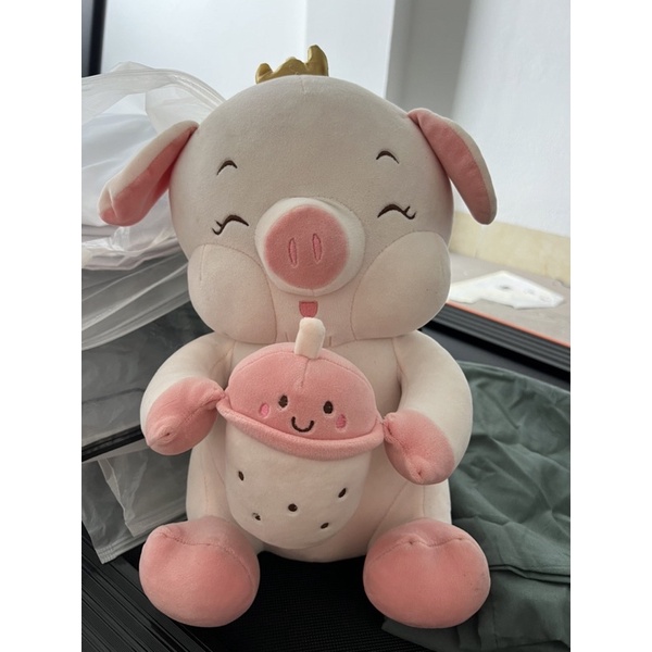 Gấu bông heo trà sữa dễ thương