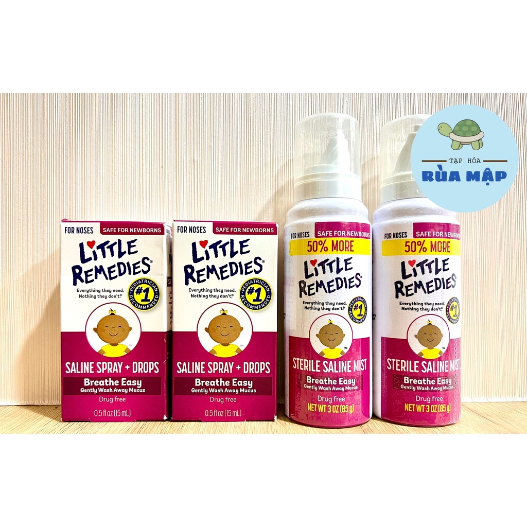 Nước Muối Sinh Lí Nhỏ Mũi Cho Bé Từ Sơ Sinh Little Remedies Mỹ (Bill US)