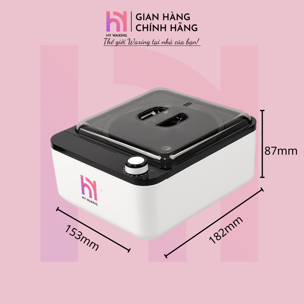 [CHE TÊN] Set Nồi Nấu Sáp Wax Lông Chống Dính Màu Trắng + 100gr Sáp Cao Cấp + 75gr Mỡ Trăn HY WAXING