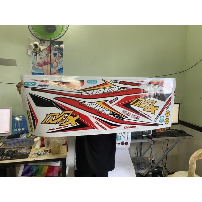 FREE SHIP + SALE SỐC +DECAL PVC 5 LỚP CHẤT LƯỢNG CAO Tem rời exciter 150 MX trắng đỏ