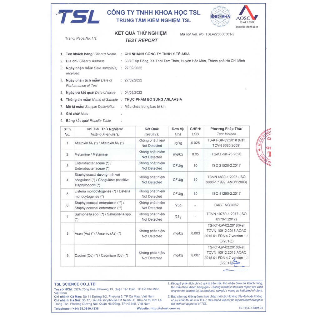 Sữa chống loãng xương Anla Asia 900g - Sữa dinh dưỡng