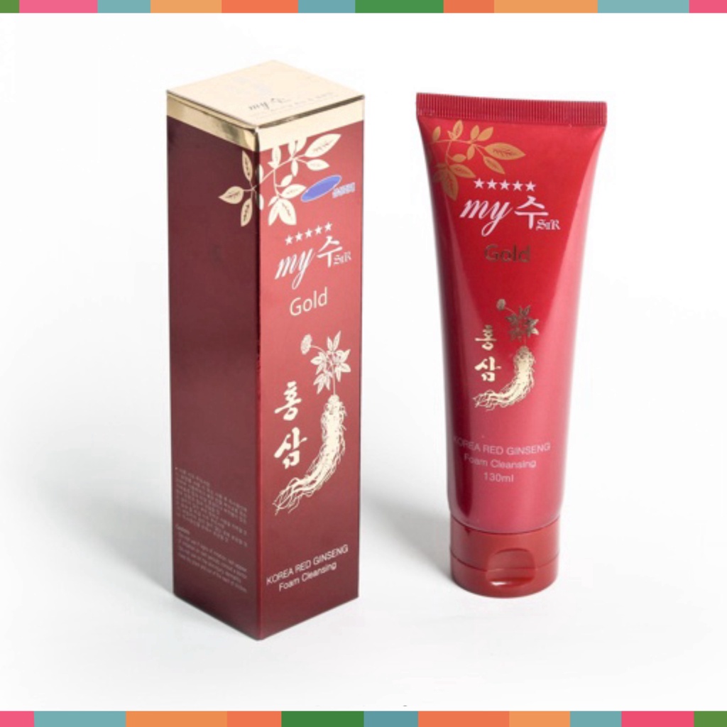Sữa rửa mặt hồng sâm My Gold hàn quốc chính hãng hộp đỏ tuýp 120g [ Giá SỈ ]