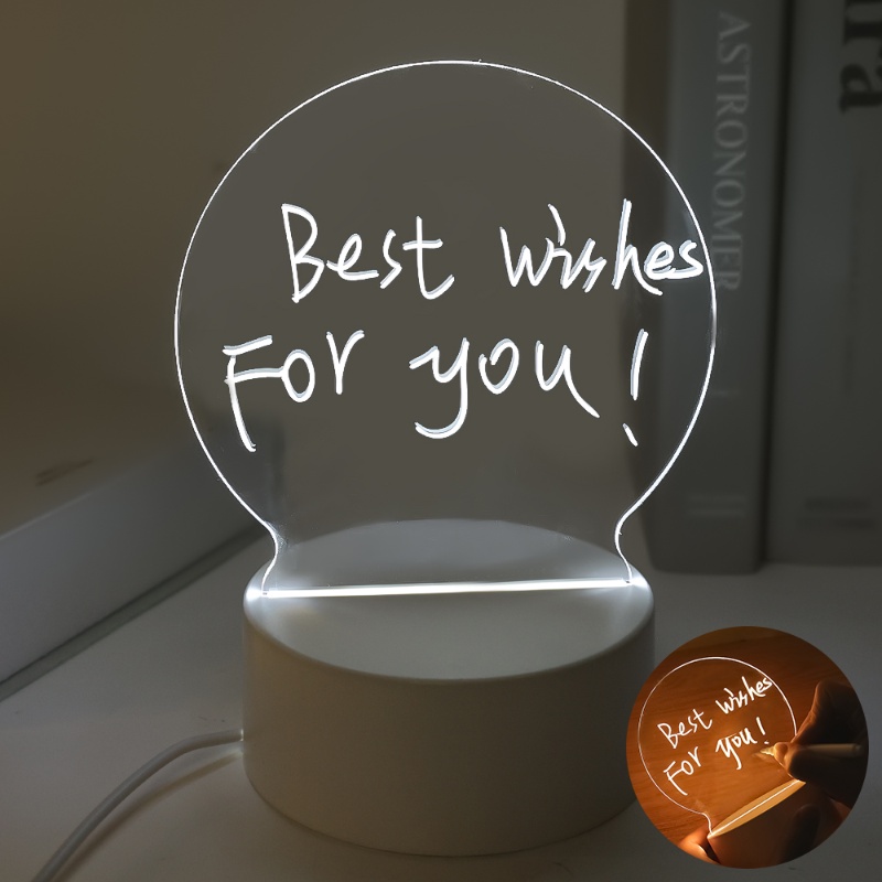 Bảng Ghi Chú Bằng Acrylic Có Đèn LED Và Cổng Sạc USB Cho Phòng Ngủ Trẻ Em