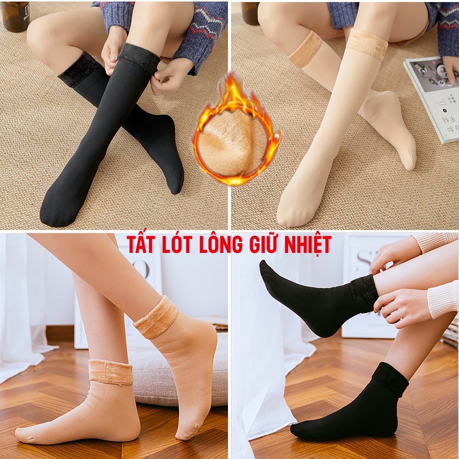 Lố 10 đôi tất Nữ Lót Lông cổ cao siêu ấm