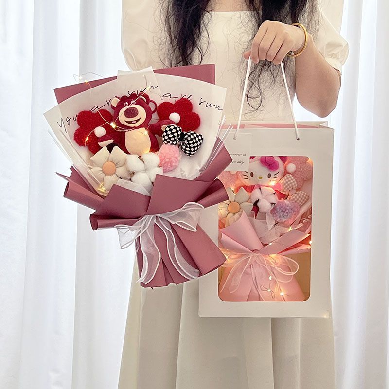 Bó Hoa Gấu Bông Dễ Thương Dùng Làm Quà Tặng Sinh Nhật Cho Bạn Gái