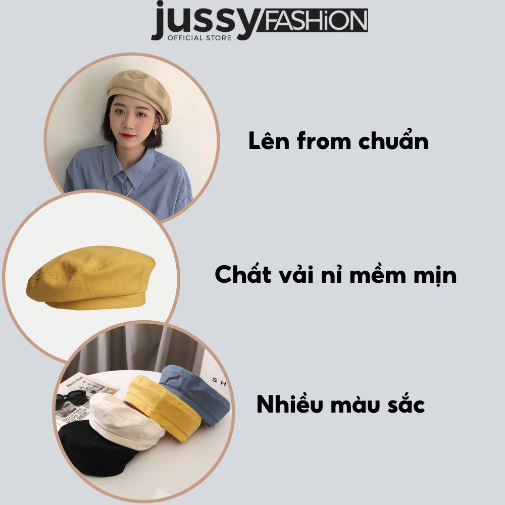 Mũ Nồi Trơn Quảng Châu Jussy Fashion Phong Cách Mũ Beret Trơn Vải Kaki Mỏng Nhiều Màu Vinatge Phong Cách Cổ Điển Cho Nữ