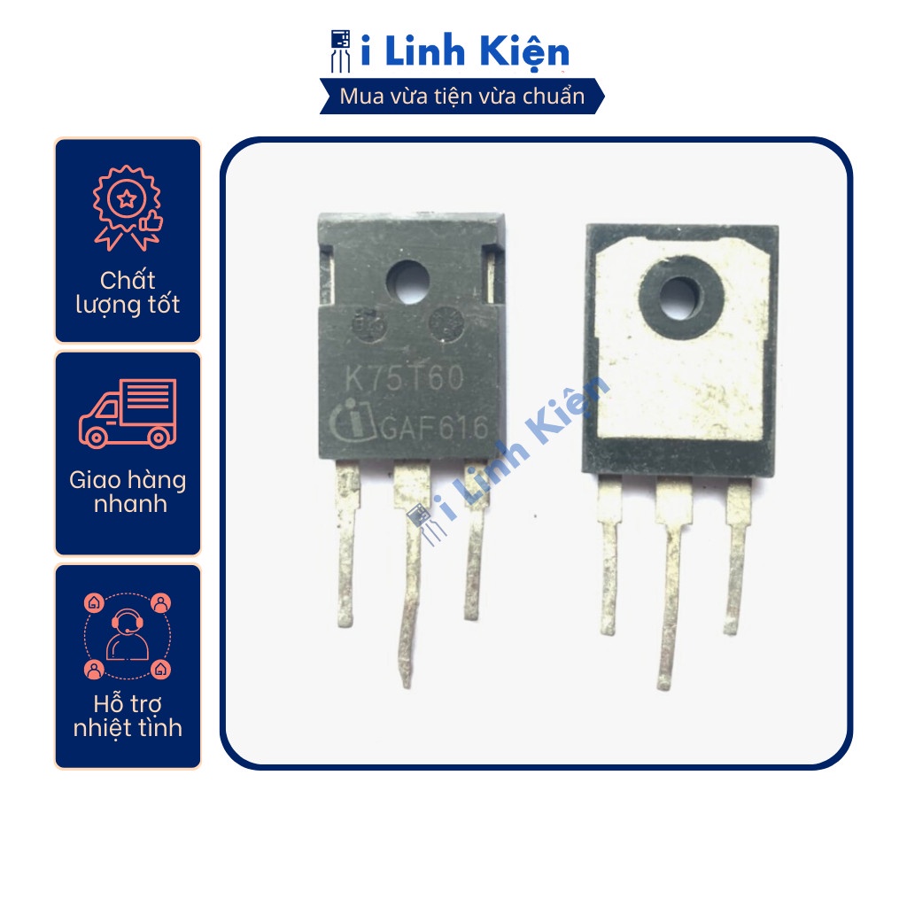 K75T60 IGBT bếp từ máy hàn tháo máy nguyên bản 75A 600V chất lượng cao.