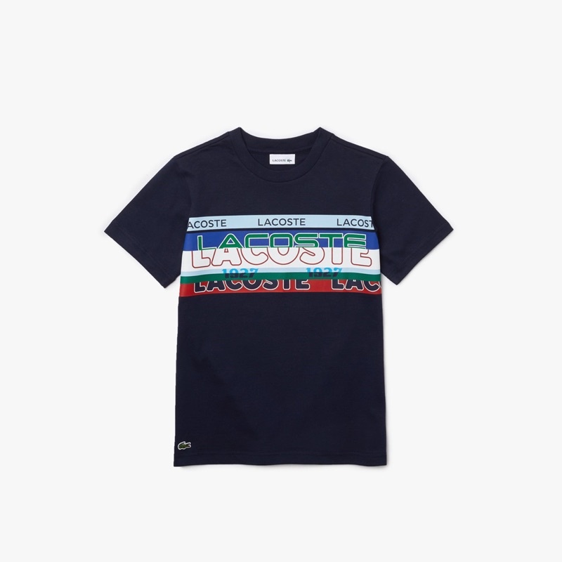 Áo phông cộc tay in hình cá sấu cho bé trai có 2 màu size từ 10-35 cân