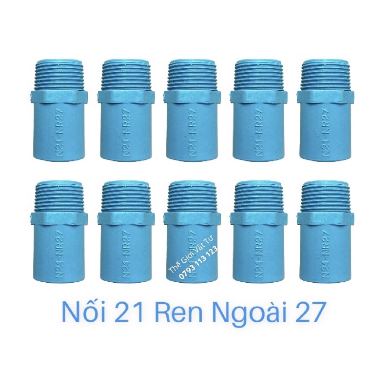 Bộ 10 cục nối 21 ren ngoài 27 chuyên dùng cho các loại béc có chân ren 27 ra ống phi 21