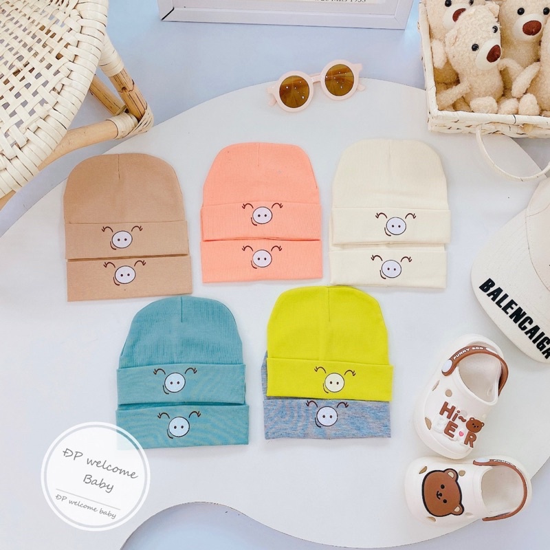 Mũ tròn Cotton siêu co dãn cho bé