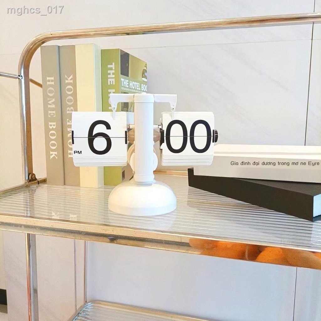 ► Sáng Tạo Tự Động Lật Trang Đồng Hồ Retro Trang Trí Phòng Khách Đồng Hồ Để Bàn Hiện Đại Tối Giản Đồng Hồ Cơ Đồng Hồ Báo