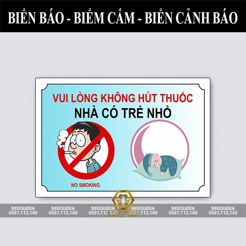 Biển Báo Cảnh Báo Cấm Hút Thuốc-No Smoking Gắn Nơi Làm Việc - Gia Đình