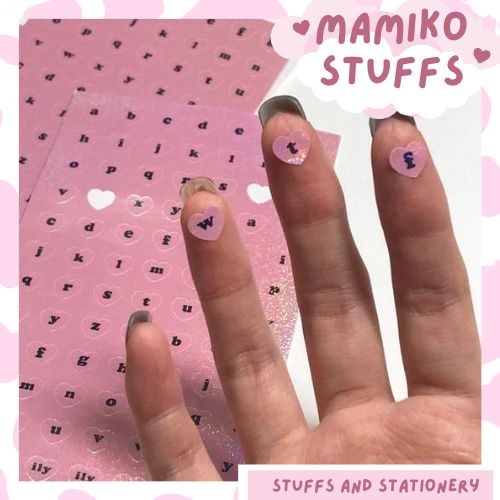 STICKER CHỮ TIM TRANG TRÍ TOP LOADER, PLANNER CỰC XINH