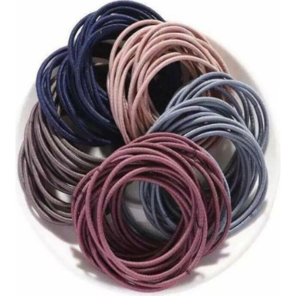 [L2M] SET 50/100 thun buộc tóc co giãn SỢI MẢNH nhiều màu sắc phong cách Hàn Quốc