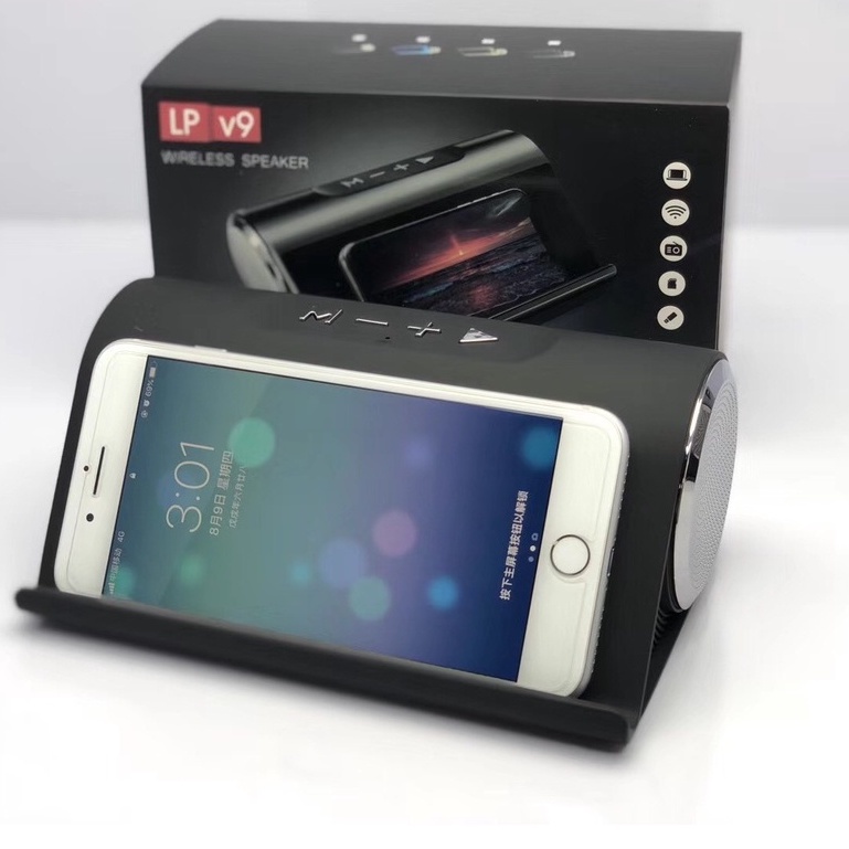 Loa Bluetooth LP-V9 kèm giá đỡ điện thoại âm thanh chuẩn xịn