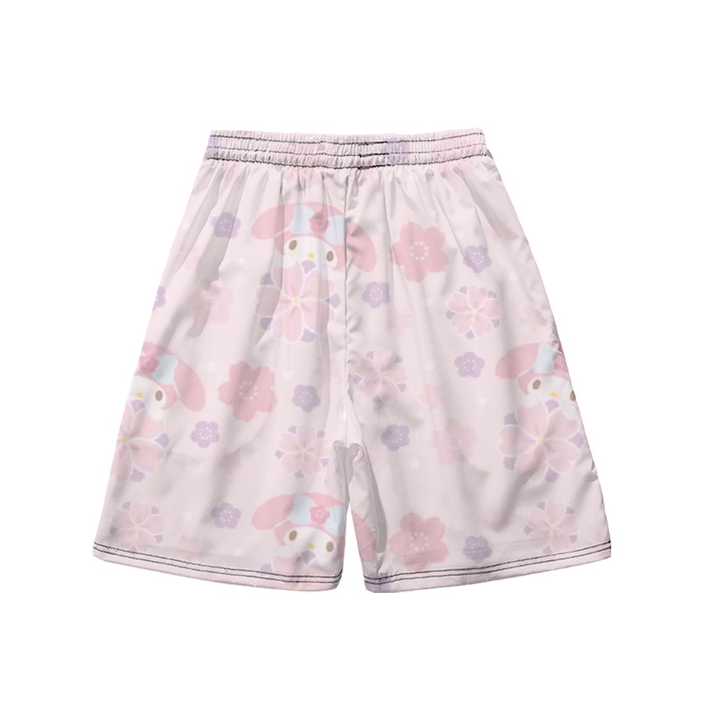 Quần Short Thể Thao Đi Biển Nhanh Khô Đính Nơ Dâu Tây Dễ Thương Cho Nam Và Nữ