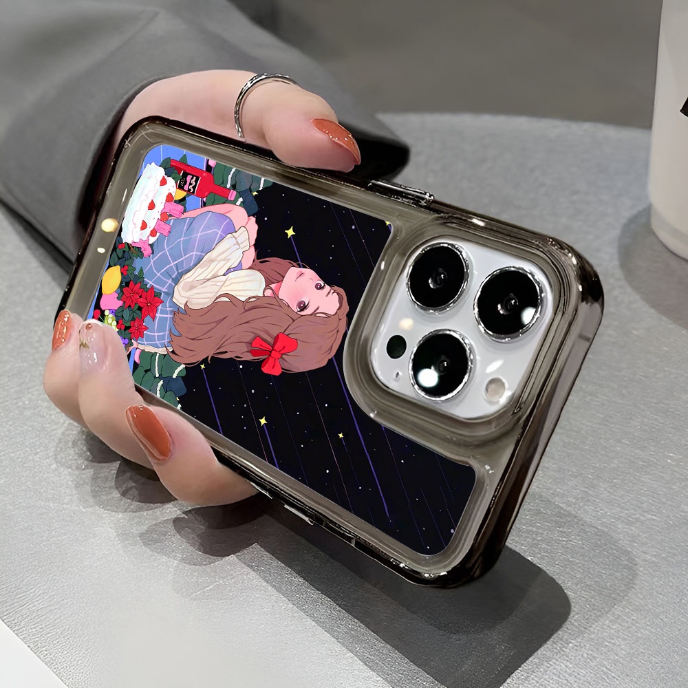 Ốp Điện Thoại Trong Suốt Hình Cô Gái Không Gian Cho iphone 14 Pro Max 13 11 12 7Plus X XR XS Max 8 7