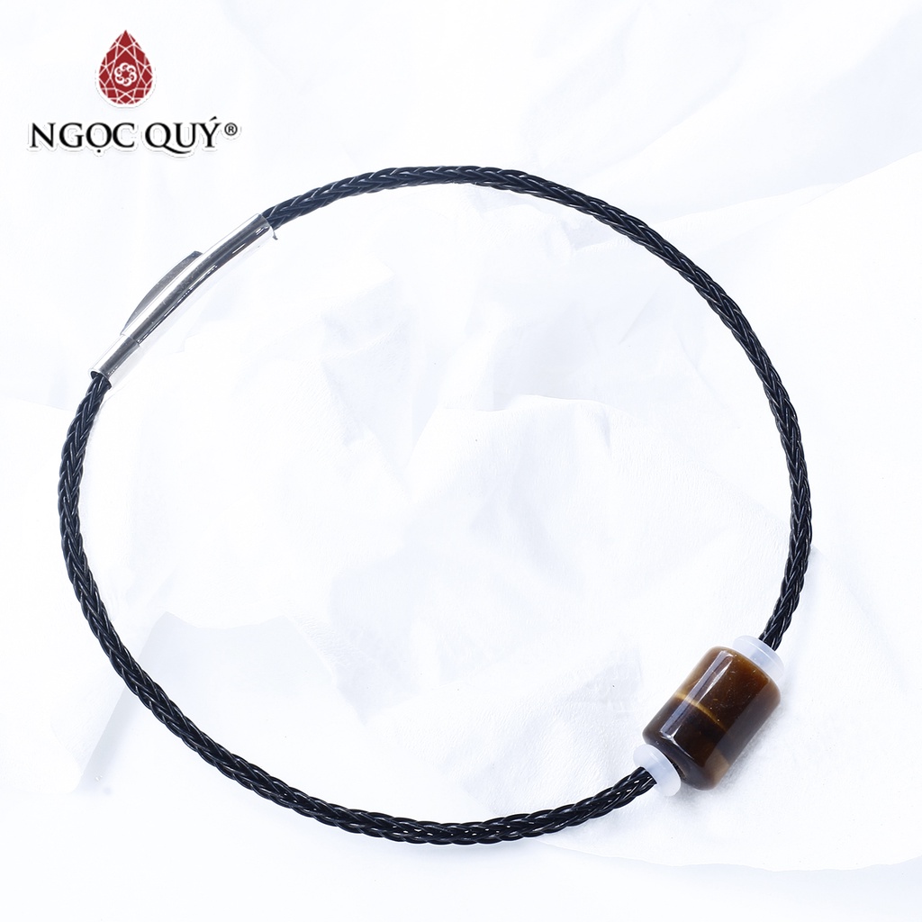 Vòng dây thép đá TA mắt hổ vàng nâu - Ngọc Quý
