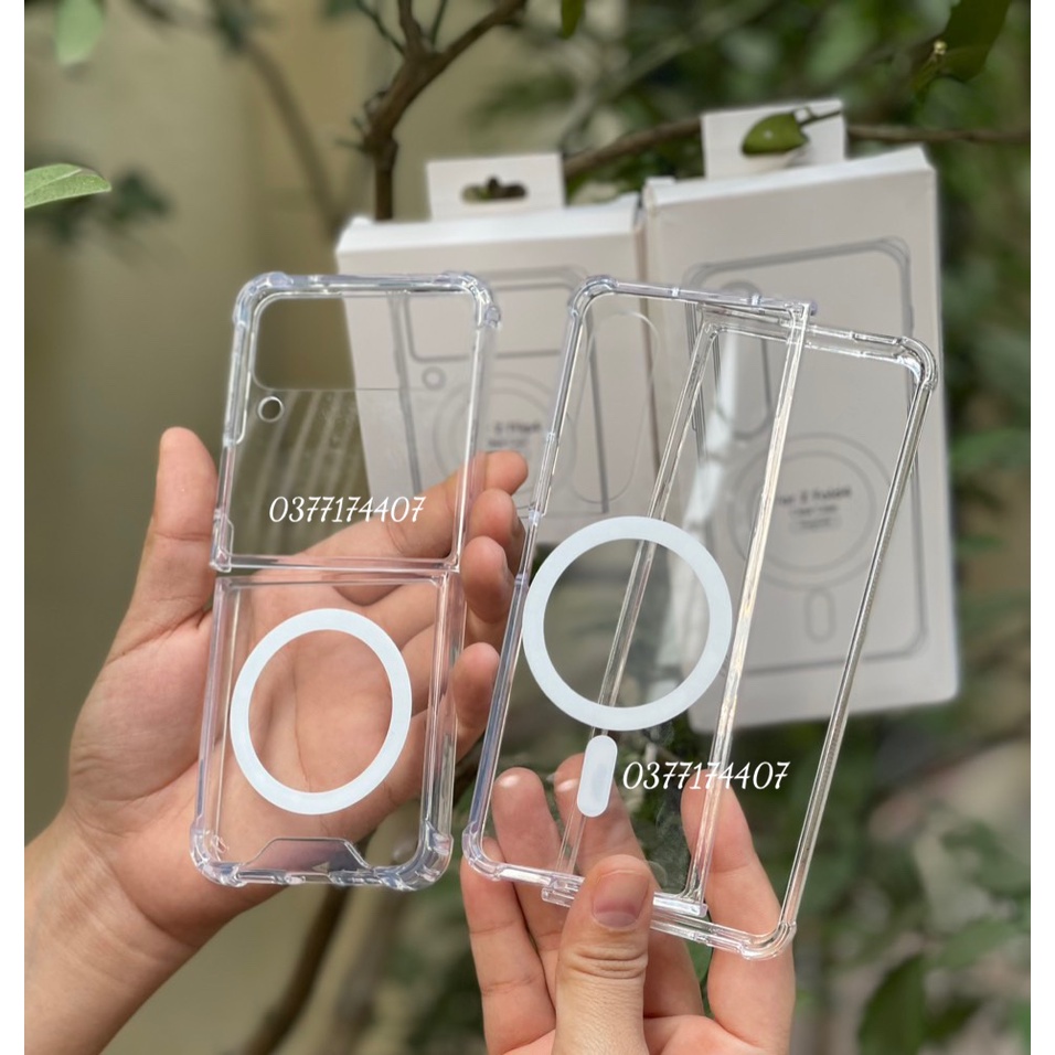 Ốp lưng trong suốt chống sốc hỗ trợ sạc Magsafe cho Samsung Z Fold 4, Z Fold 3, Z Flip 3, Z Flip 4 5G trong suốt