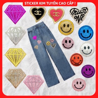 Sticker hình thêu nhiều mẫu kim sa (ko keo)